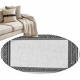 thumbnail image 1 of Round Rugs 3 Ft, Black Gray Retro Greek Key Non Slip Area Rugs for Kitchen Bedroom Entryway, Greece Ancient Rustic Geometric Washable Carpet Runner Rug Floor Mats for Bedroom Home Decor, 1 of 9