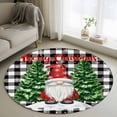 thumbnail image 1 of Round Rugs 3 Ft, Black White Plaid Christmas Non Slip Area Rugs for Kitchen Bedroom Entryway, Gnomes Xmas Tree Snowflake Winter Washable Carpet Runner Rug Floor Mats for Bedroom Home Decor, 1 of 9