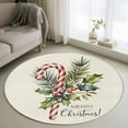thumbnail image 1 of Round Rugs 3 Ft, Christmas Non Slip Area Rugs for Kitchen Bedroom Entryway, Xmas Snowflake Botanical Winter Rustic Washable Carpet Runner Rug Floor Mats for Bedroom Home Decor, 1 of 9