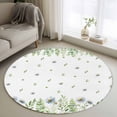 thumbnail image 1 of Round Rugs 3 Ft, Farmhouse Botancial Non Slip Area Rugs for Kitchen Bedroom Entryway, Pastoral Daisy Leaves Watercolor Washable Carpet Runner Rug Floor Mats for Bedroom Home Decor, 1 of 8
