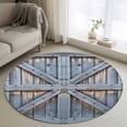thumbnail image 1 of Round Rugs 3 Ft, Farmhouse Wood Grain Non Slip Area Rugs for Kitchen Bedroom Entryway, Vintage Country Barn Gate Textured Washable Carpet Runner Rug Floor Mats for Bedroom Home Decor, 1 of 8