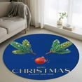 thumbnail image 1 of Round Rugs 3 Ft, Navy Blue Christmas Non Slip Area Rugs for Kitchen Bedroom Entryway, Xmas Tree Ball Winter Modern Art Washable Carpet Runner Rug Floor Mats for Bedroom Home Decor, 1 of 9
