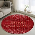 thumbnail image 1 of Round Rugs 3 Ft, Red Christmas Non Slip Area Rugs for Kitchen Bedroom Entryway, Xmas Snowflake Winter Washable Carpet Runner Rug Floor Mats for Bedroom Home Decor, 1 of 9