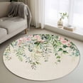 thumbnail image 1 of Round Rugs 3 Ft, Sage Green Eucalyptus Leaves Non Slip Area Rugs for Kitchen Bedroom Entryway, Weeping Floral Summer Botanical Washable Carpet Runner Rug Floor Mats for Bedroom Home Decor, 1 of 8
