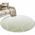 thumbnail image 1 of Round Rugs 3 Ft, Sage Green Geometric Non Slip Area Rugs for Kitchen Bedroom Entryway, Modern White Stripe Distortion Art Washable Carpet Runner Rug Floor Mats for Bedroom Home Decor, 1 of 9