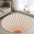 thumbnail image 1 of Round Rugs 3 Ft, Sunlight Lines Non Slip Area Rugs for Kitchen Bedroom Entryway, Orange Sunset Abstract Striped Art Washable Carpet Runner Rug Floor Mats for Bedroom Home Decor, 1 of 8