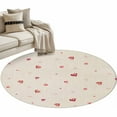 thumbnail image 1 of Round Rugs 3 Ft, Valentine's Day Non Slip Area Rugs for Kitchen Bedroom Entryway, Red Love Heart Romantic Beige Burlap Washable Carpet Runner Rug Floor Mats for Bedroom Home Decor, 1 of 9
