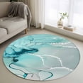 thumbnail image 1 of Round Rugs 3Ft, Aqua Marble Round Area Rug Washable Indoor Throw Carpet, Modern Abstract Gradient Water Fluid Art Small Non Slip Circle Rug for Bedroom Living Room Home Decor Aesthetic, 1 of 8