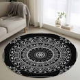 thumbnail image 1 of Round Rugs 3Ft, Black Boho Round Area Rug Washable Indoor Throw Carpet, Retro Farmhouse Neutral Abstract Geometric Small Non Slip Circle Rug for Bedroom Living Room Home Decor Aesthetic, 1 of 8