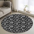 thumbnail image 1 of Round Rugs 3Ft, Black Grey Christmas Round Area Rug Washable Indoor Throw Carpet, Xmas Tree Elk Christmas Small Non Slip Circle Rug for Bedroom Living Room Home Decor Aesthetic, 1 of 8