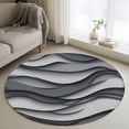 thumbnail image 1 of Round Rugs 3Ft, Black Grey Ombre Round Area Rug Washable Indoor Throw Carpet, Modern Moire Aesthetics Geometric Abstract Small Non Slip Circle Rug for Bedroom Living Room Home Decor Aesthetic, 1 of 8