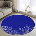 thumbnail image 1 of Round Rugs 3Ft, Blue Botanical Round Area Rug Washable Indoor Throw Carpet, Farmhouse Spring Summer Flower Small Non Slip Circle Rug for Bedroom Living Room Home Decor Aesthetic, 1 of 8