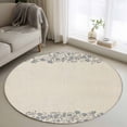 thumbnail image 1 of Round Rugs 3Ft, Blue Flower Round Area Rug Washable Indoor Throw Carpet, Spring Farmhouse Country Floral Plant Beige Small Non Slip Circle Rug for Bedroom Living Room Home Decor Aesthetic, 1 of 8