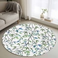 thumbnail image 1 of Round Rugs 3Ft, Blue Green Eucalyptus Round Area Rug Washable Indoor Throw Carpet, Spring Botanical Leaves Weeping Small Non Slip Circle Rug for Bedroom Living Room Home Decor Aesthetic, 1 of 8