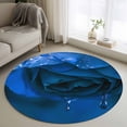 thumbnail image 1 of Round Rugs 3Ft, Blue Rose Round Area Rug Washable Indoor Throw Carpet, Elegance Fantasy Flowers Romantic Small Non Slip Circle Rug for Bedroom Living Room Home Decor Aesthetic, 1 of 8