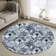 thumbnail image 1 of Round Rugs 3Ft, Blue Tropical Leaves Round Area Rug Washable Indoor Throw Carpet, Summer Palm Trees Botanical Small Non Slip Circle Rug for Bedroom Living Room Home Decor Aesthetic, 1 of 8