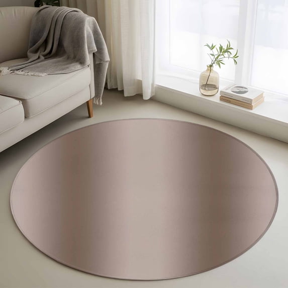 Round Rugs 3Ft, Brown Ombre Round Area Rug Washable Indoor Throw Carpet, Modern Abstract Art Farmhouse Gradient Small Non Slip Circle Rug for Bedroom Living Room Home Decor Aesthetic