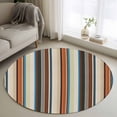 thumbnail image 1 of Round Rugs 3Ft, Brown Orange Striped Round Area Rug Washable Indoor Throw Carpet, Modern Stripes Art Farmhouse Small Non Slip Circle Rug for Bedroom Living Room Home Decor Aesthetic, 1 of 8