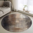 thumbnail image 1 of Round Rugs 3Ft, Brown Round Area Rug Washable Indoor Throw Carpet, Modern Ombre Abstract Art Oil Painting Small Non Slip Circle Rug for Bedroom Living Room Home Decor Aesthetic, 1 of 8