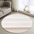 thumbnail image 1 of Round Rugs 3Ft, Brown Stripe Round Area Rug Washable Indoor Throw Carpet, Modern Rustic Horizontal Brown Striped Small Non Slip Circle Rug for Bedroom Living Room Home Decor Aesthetic, 1 of 8