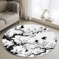 thumbnail image 1 of Round Rugs 3Ft, Chinese Painting Round Area Rug Washable Indoor Throw Carpet, Traditional Culture Cool Bird Tree Branch Small Non Slip Circle Rug for Bedroom Living Room Home Decor Aesthetic, 1 of 8