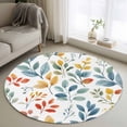 thumbnail image 1 of Round Rugs 3Ft, Colorful Botanical Round Area Rug Washable Indoor Throw Carpet, Pastoral Country Summer Leaves Small Non Slip Circle Rug for Bedroom Living Room Home Decor Aesthetic, 1 of 8