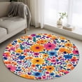 thumbnail image 1 of Round Rugs 3Ft, Colorful Spring Floral Round Area Rug Washable Indoor Throw Carpet, Farmhouse Summer Botanical Small Non Slip Circle Rug for Bedroom Living Room Home Decor Aesthetic, 1 of 8