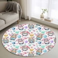 thumbnail image 1 of Round Rugs 3Ft, Easter Gnomes Eggs Round Area Rug Washable Indoor Throw Carpet, Bunny Ears Spring Flowers Country Rustic Small Non Slip Circle Rug for Bedroom Living Room Home Decor Aesthetic, 1 of 8