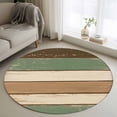 thumbnail image 1 of Round Rugs 3Ft, Farmhouse Sage Green Brown Round Area Rug Washable Indoor Throw Carpet, Country Vintage Wooden Small Non Slip Circle Rug for Bedroom Living Room Home Decor Aesthetic, 1 of 8