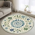 thumbnail image 1 of Round Rugs 3Ft, Green Teal Boho Round Area Rug Washable Indoor Throw Carpet, Retro Ethnic Abstract Southwestern Small Non Slip Circle Rug for Bedroom Living Room Home Decor Aesthetic, 1 of 8