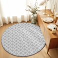 thumbnail image 1 of Round Rugs 3Ft, Grey Morocco Round Area Rug Washable Indoor Throw Carpet, Modern Abstract Classic Geometric Textured Small Non Slip Circle Rug for Bedroom Living Room Home Decor Aesthetic, 1 of 8