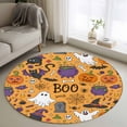 thumbnail image 1 of Round Rugs 3Ft, Halloween Round Area Rug Washable Indoor Throw Carpet, Orange Cartoon Pumpkin Cat Star Bat Country Small Non Slip Circle Rug for Bedroom Living Room Home Decor Aesthetic, 1 of 8