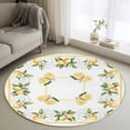thumbnail image 1 of Round Rugs 3Ft, Lemon Yellow Round Area Rug Washable Indoor Throw Carpet, Modern Country Flower Floral Summer Spring Small Non Slip Circle Rug for Bedroom Living Room Home Decor Aesthetic, 1 of 8