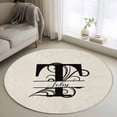 thumbnail image 1 of Round Rugs 3Ft, Letter T Round Area Rug Washable Indoor Throw Carpet, Monogram Words Small Non Slip Circle Rug for Bedroom Living Room Home Decor Aesthetic, 1 of 8