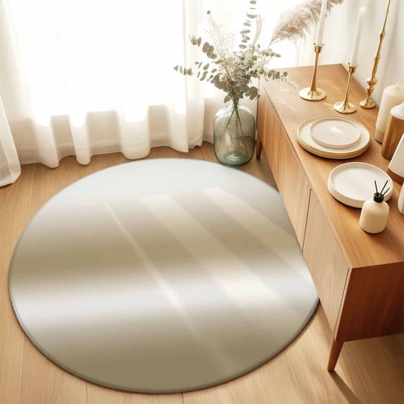 Round Rugs 3Ft, Light Brown Ombre Round Area Rug Washable Indoor Throw Carpet, Modern Gradient Abstract Aesthetics Art Small Non Slip Circle Rug for Bedroom Living Room Home Decor Aesthetic