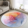 thumbnail image 1 of Round Rugs 3Ft, Modern Abstract Art Round Area Rug Washable Indoor Throw Carpet, Colorful Wave Small Non Slip Circle Rug for Bedroom Living Room Home Decor Aesthetic, 1 of 8