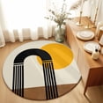 thumbnail image 1 of Round Rugs 3Ft, Modern Boho Round Area Rug Washable Indoor Throw Carpet, Geometric Abstract Art Small Non Slip Circle Rug for Bedroom Living Room Home Decor Aesthetic, 1 of 8