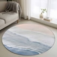 thumbnail image 1 of Round Rugs 3Ft, Navy Blue Coastal Wave Round Area Rug Washable Indoor Throw Carpet, Summer Modern Ocean Beach Small Non Slip Circle Rug for Bedroom Living Room Home Decor Aesthetic, 1 of 8