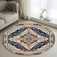 thumbnail image 1 of Round Rugs 3Ft, Orange Blue Southwestern Round Area Rug Washable Indoor Throw Carpet, Antique Boho Farmhouse Ethnic Small Non Slip Circle Rug for Bedroom Living Room Home Decor Aesthetic, 1 of 8
