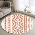 thumbnail image 1 of Round Rugs 3Ft, Orange Boho Round Area Rug Washable Indoor Throw Carpet, Vintage Southwestern Geometric Stripes Small Non Slip Circle Rug for Bedroom Living Room Home Decor Aesthetic, 1 of 8
