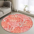 thumbnail image 1 of Round Rugs 3Ft, Orange Red Coral Coastal Round Area Rug Washable Indoor Throw Carpet, Ocean Nautical Seaside Beach Small Non Slip Circle Rug for Bedroom Living Room Home Decor Aesthetic, 1 of 8