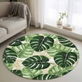 thumbnail image 1 of Round Rugs 3Ft, Palm Leaf Round Area Rug Washable Indoor Throw Carpet, Tropical Plant Country Green Summer Small Non Slip Circle Rug for Bedroom Living Room Home Decor Aesthetic, 1 of 8
