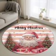 thumbnail image 1 of Round Rugs 3Ft, Pink Santa Christmas Round Area Rug Washable Indoor Throw Carpet, Xmas Tree Winter Snowflake Gifts Small Non Slip Circle Rug for Bedroom Living Room Home Decor Aesthetic, 1 of 8