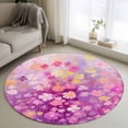 thumbnail image 1 of Round Rugs 3Ft, Pink Spring Floral Round Area Rug Washable Indoor Throw Carpet, Modern Oil Painted Daisy Botanical Small Non Slip Circle Rug for Bedroom Living Room Home Decor Aesthetic, 1 of 8