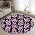 thumbnail image 1 of Round Rugs 3Ft, Purple Floral Round Area Rug Washable Indoor Throw Carpet, Abstract Watercolor Flower Leaf Plant Small Non Slip Circle Rug for Bedroom Living Room Home Decor Aesthetic, 1 of 8