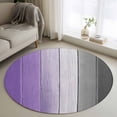 thumbnail image 1 of Round Rugs 3Ft, Purple Gray Ombre Round Area Rug Washable Indoor Throw Carpet, Vintage Country Wooden Small Non Slip Circle Rug for Bedroom Living Room Home Decor Aesthetic, 1 of 8