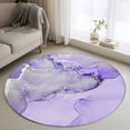 thumbnail image 1 of Round Rugs 3Ft, Purple Marble Round Area Rug Washable Indoor Throw Carpet, Modern Abstract Waves Silvery Farmhouse Small Non Slip Circle Rug for Bedroom Living Room Home Decor Aesthetic, 1 of 8