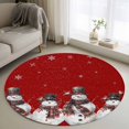 thumbnail image 1 of Round Rugs 3Ft, Red Snowman Christmas Round Area Rug Washable Indoor Throw Carpet, Birds Xmas Snowflake Small Non Slip Circle Rug for Bedroom Living Room Home Decor Aesthetic, 1 of 8
