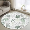 thumbnail image 1 of Round Rugs 3Ft, Sage Green Coastal Round Area Rug Washable Indoor Throw Carpet, Summer Beach Starfish Coral Nautical Small Non Slip Circle Rug for Bedroom Living Room Home Decor Aesthetic, 1 of 8