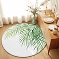 thumbnail image 1 of Round Rugs 3Ft, Sage Green Palm Leaves Round Area Rug Washable Indoor Throw Carpet, Summer Tropical Botanical Small Non Slip Circle Rug for Bedroom Living Room Home Decor Aesthetic, 1 of 8